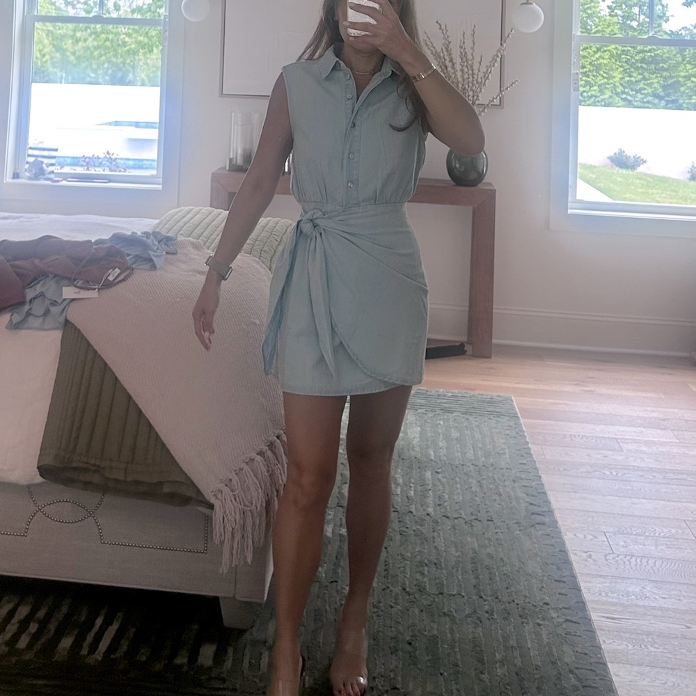 Chambray wrap dress